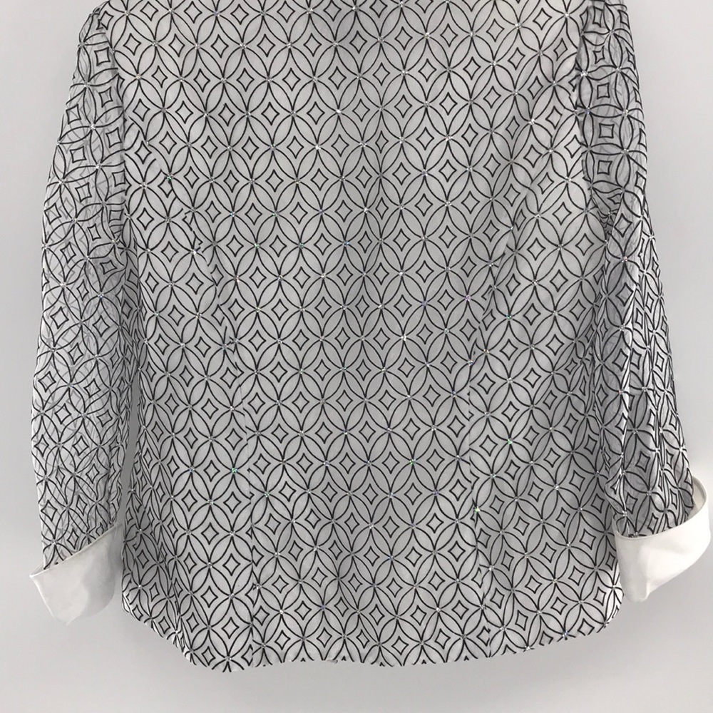 R&M Black/White Sequence Diamond Sheer Blazer Sz12 - Picture 7 of 12